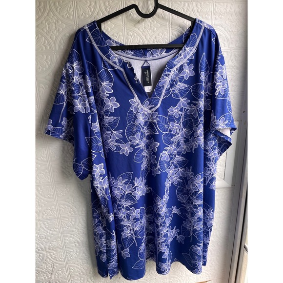 Swimsuits For All Other - Swimsuits For All Swim 365 Blue and white floral coverup plus size 30 NWOT